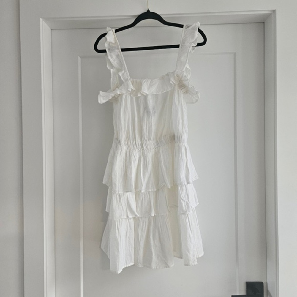 Moda International White Tiered Ruffle Sundress